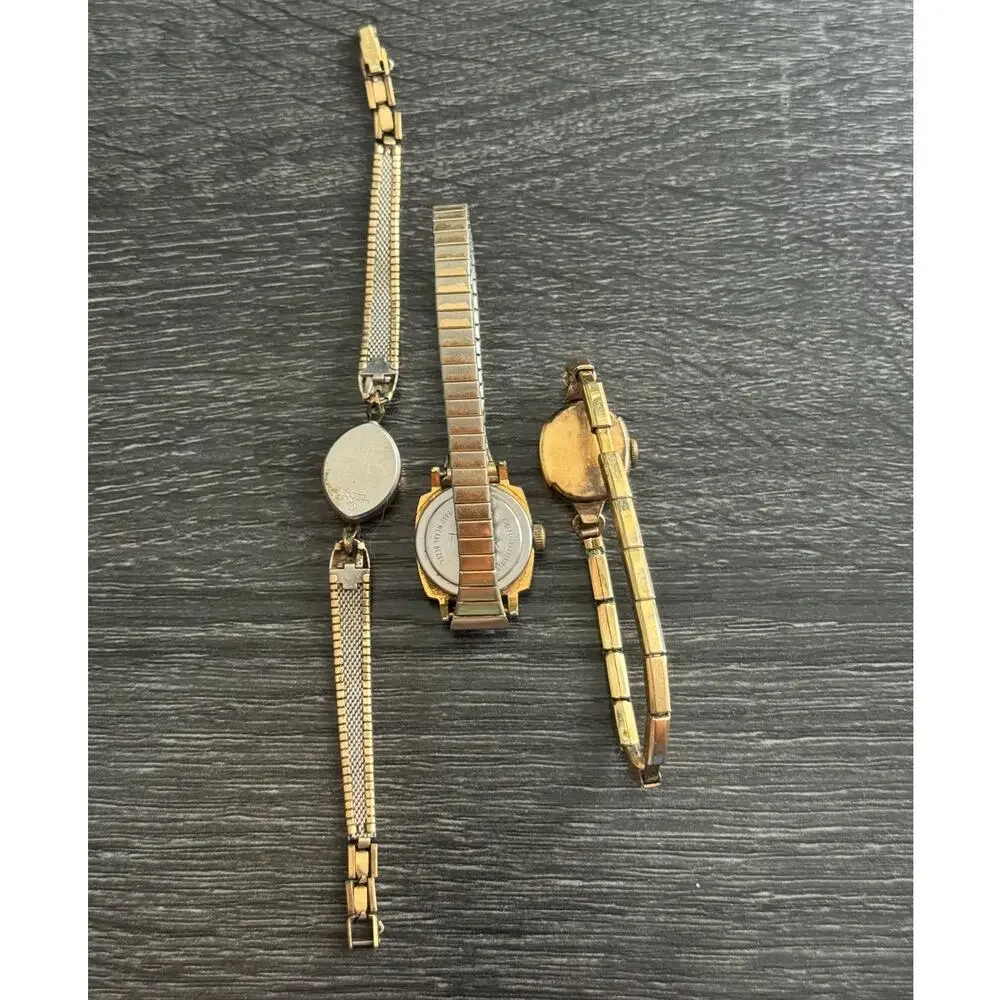 Lot of 3 VTG Womens Wristwatches‎ Helbros Timex Waltham 2 Gold Filled UNtested